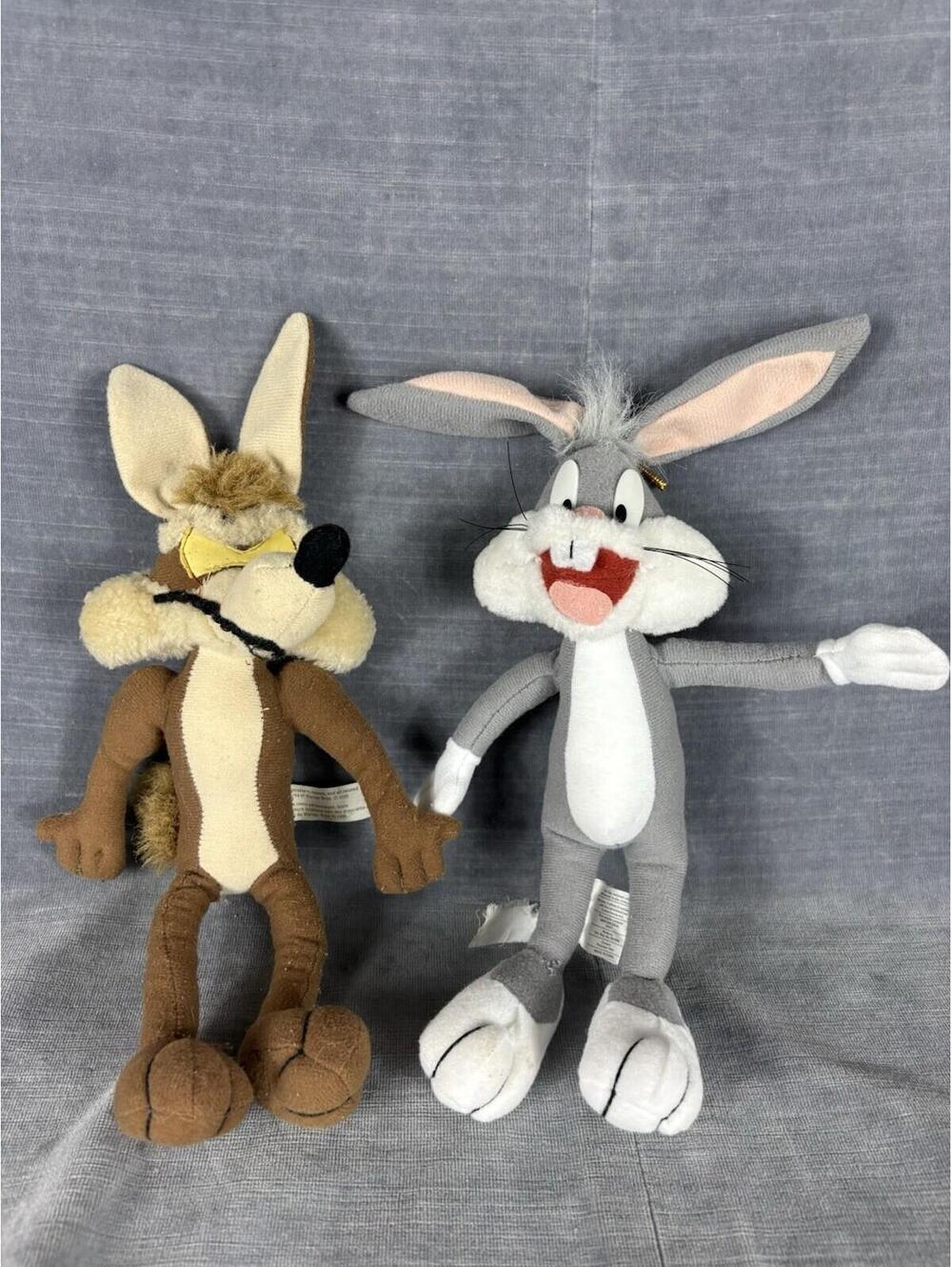 Looney Tunes Wile E Coyote And Bugs Bunny 10” Plush Toys 90s Warner Bros